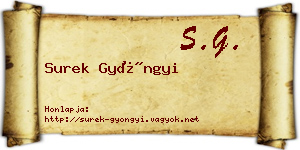 Surek Gyöngyi névjegykártya